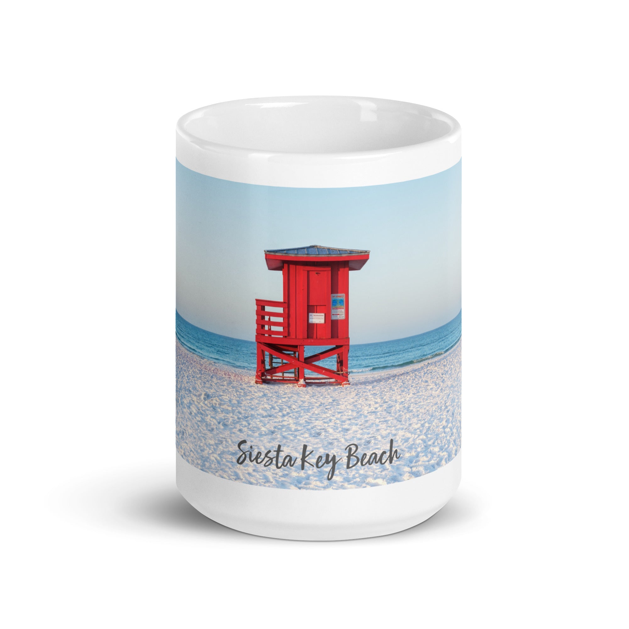 Red Lifeguard Stand Coffee Mug - Siesta Key Beach