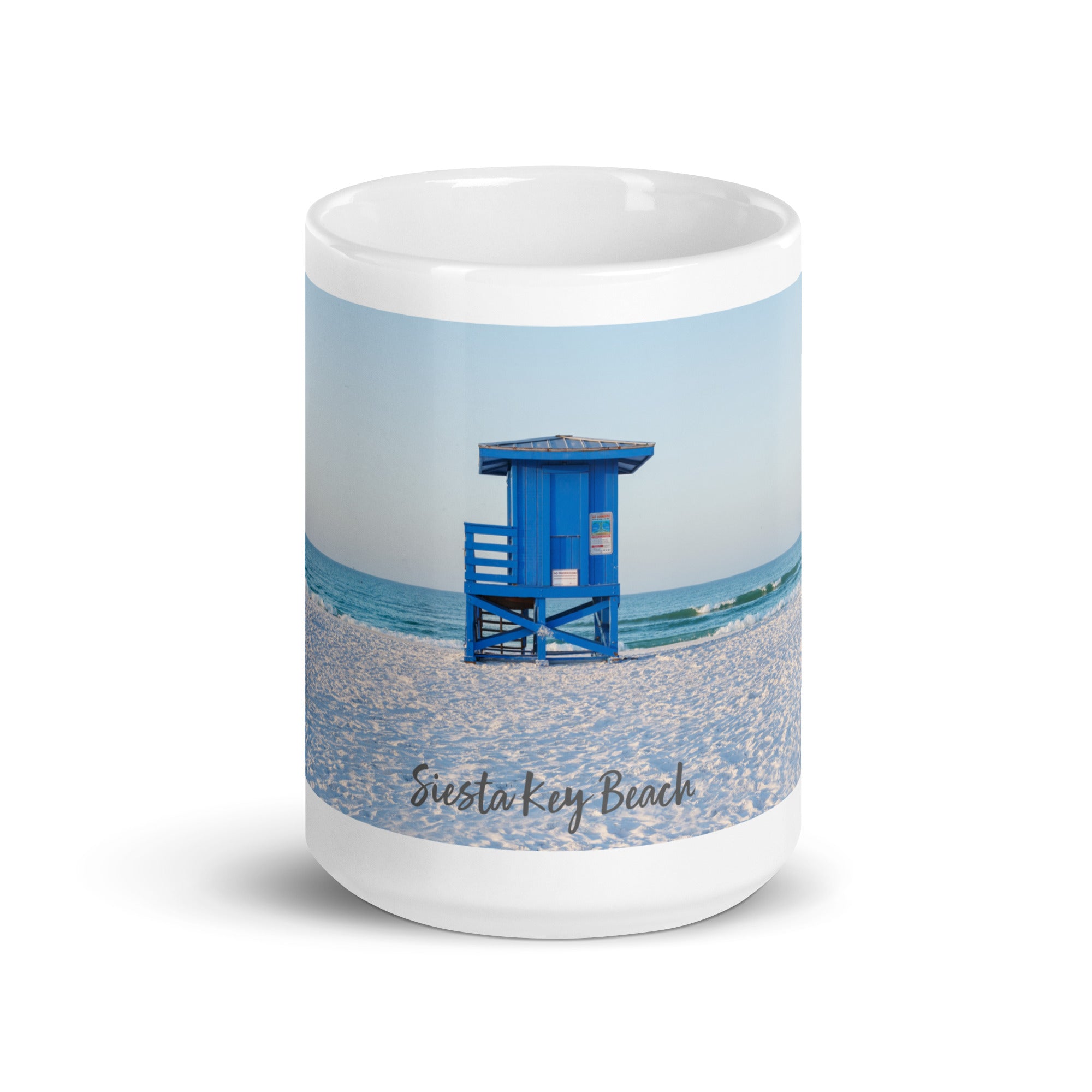Blue Lifeguard Stand Coffee Mug - Siesta Key Beach