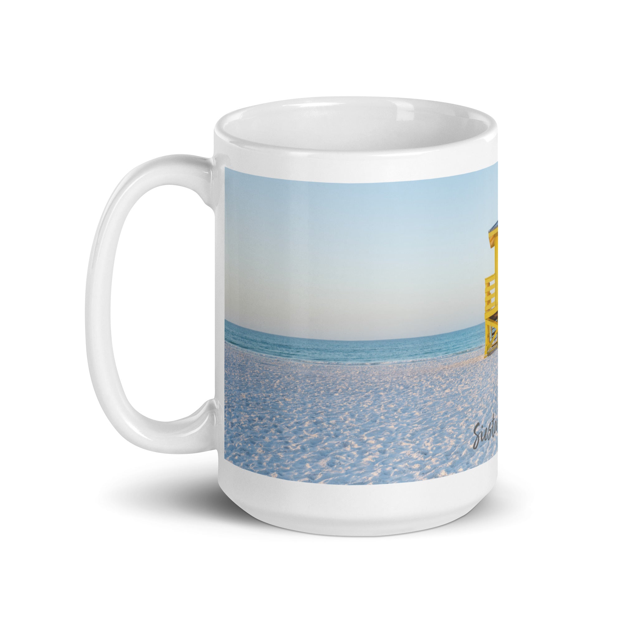 Yellow Lifeguard Stand Coffee Mug - Siesta Key Beach