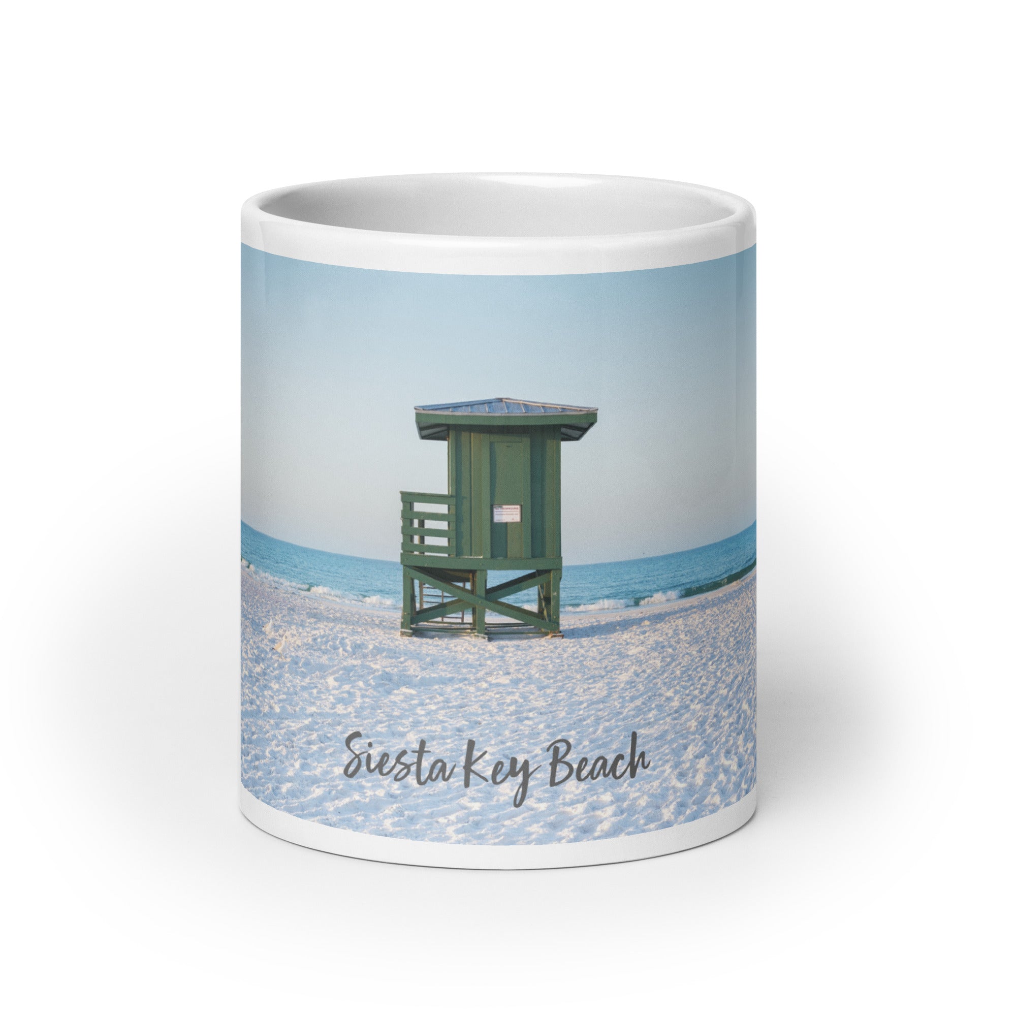 Green Lifeguard Stand Coffee Mug - Siesta Key Beach