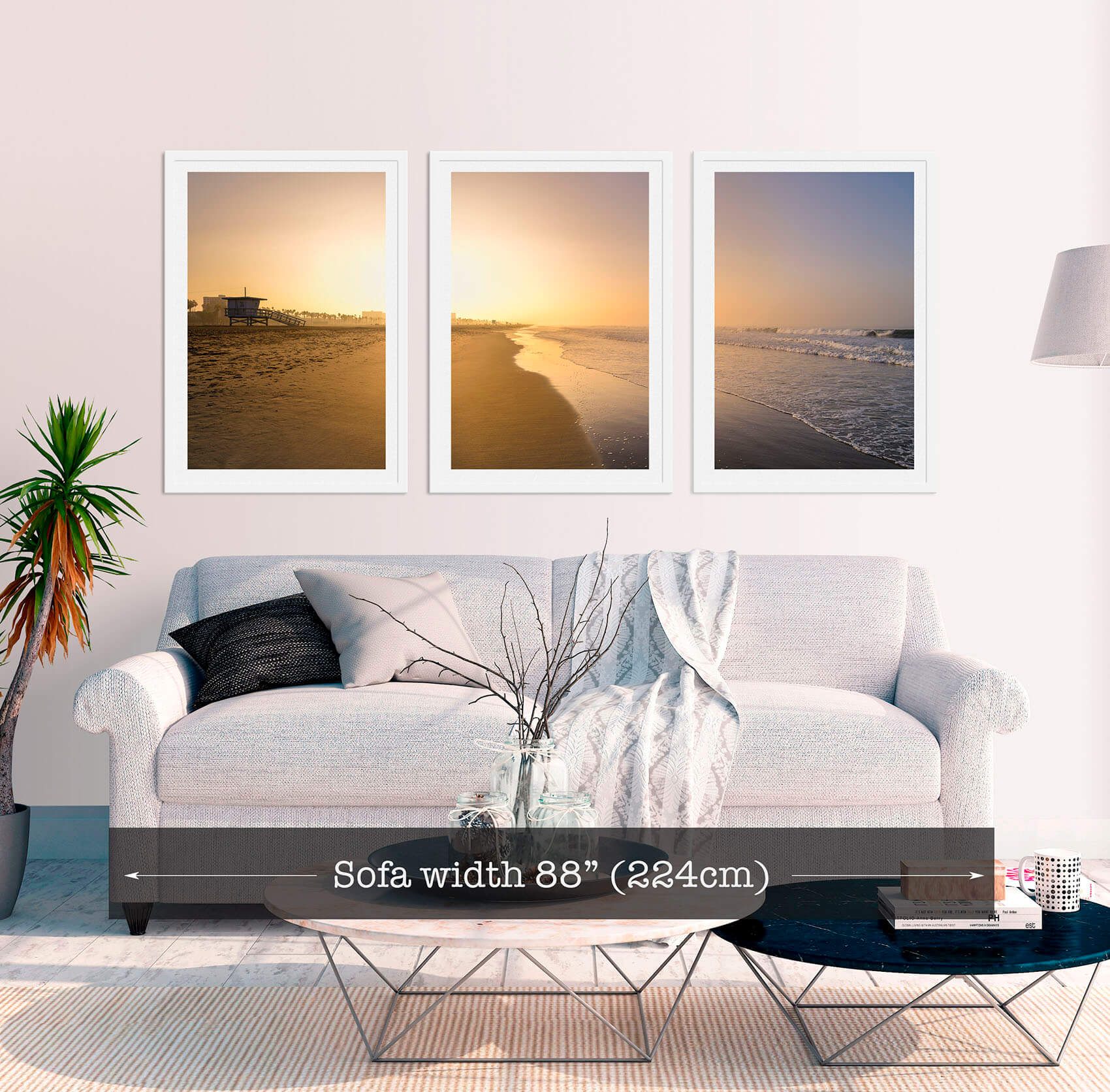 Santa Monica Beach - Triptych
